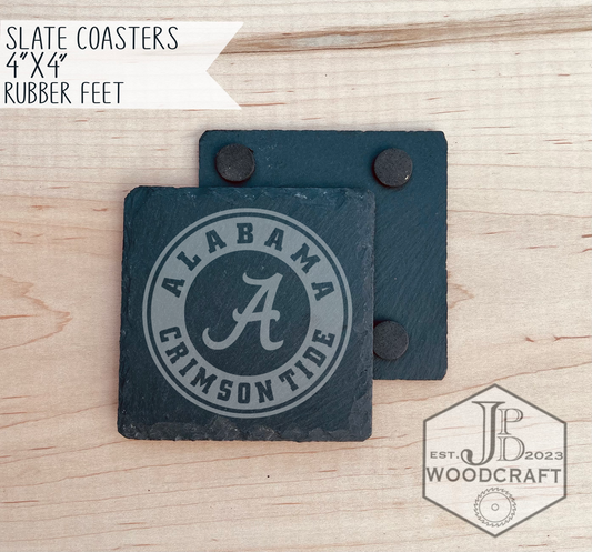 Alabama Engraved Slate Coasters (Officially Licensed)
