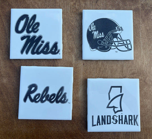 Ole Miss Rebels Ceramic Coasters (Officially Licensed)