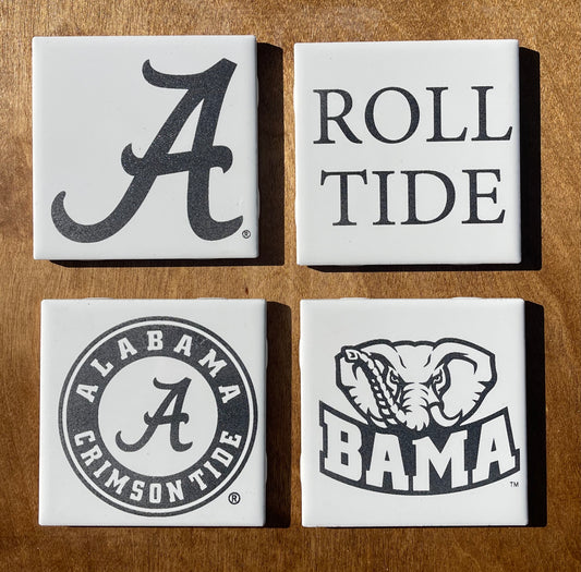 Alabama Crimson Tide Ceramic Coasters (Officially Licensed)