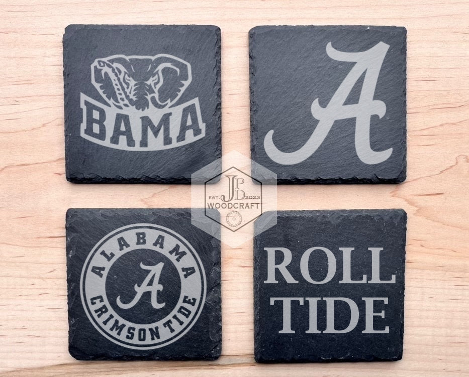 Alabama Engraved Slate Coasters (Officially Licensed)
