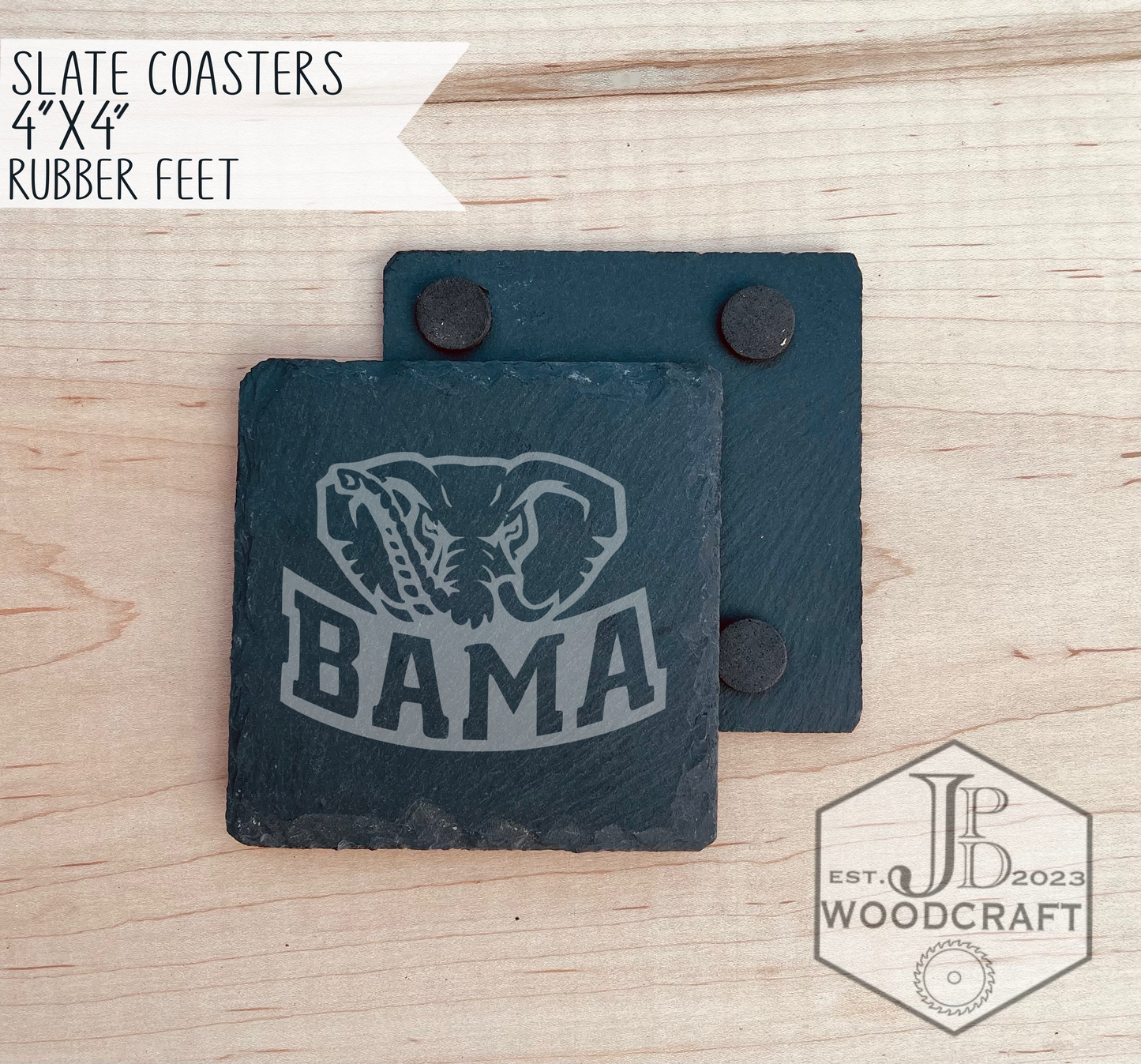Alabama Engraved Slate Coasters (Officially Licensed)