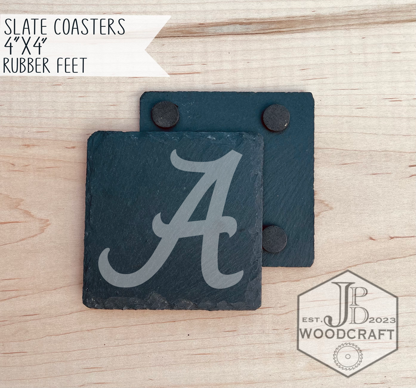 Alabama Engraved Slate Coasters (Officially Licensed)