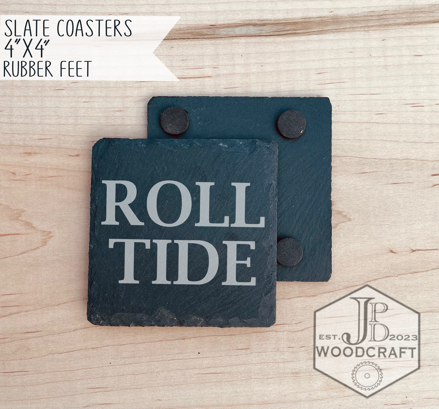 Alabama Engraved Slate Coasters (Officially Licensed)
