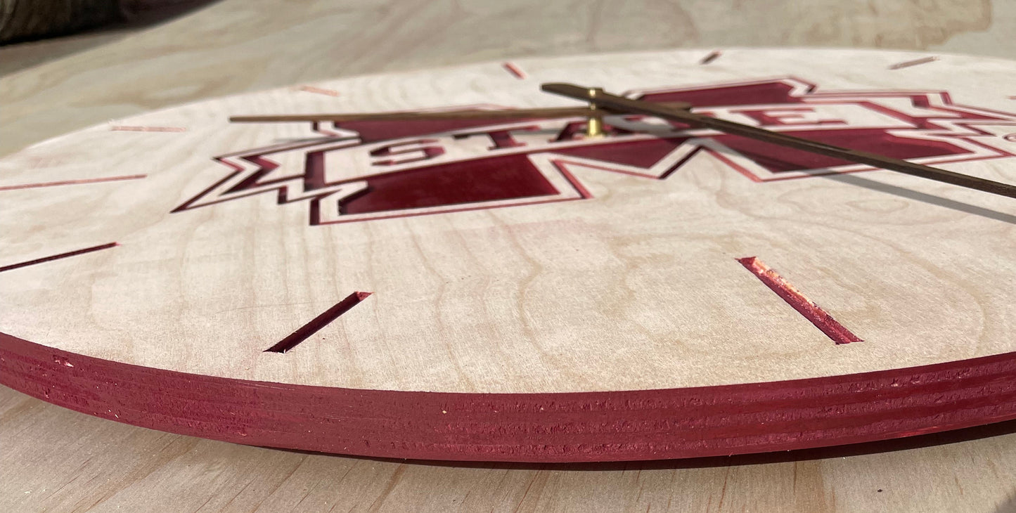 MS State Wall Clock (Officially Licensed)