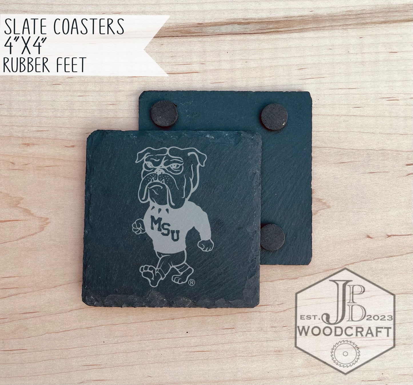 Mississippi State Engraved Slate Coasters (Officially Licensed)