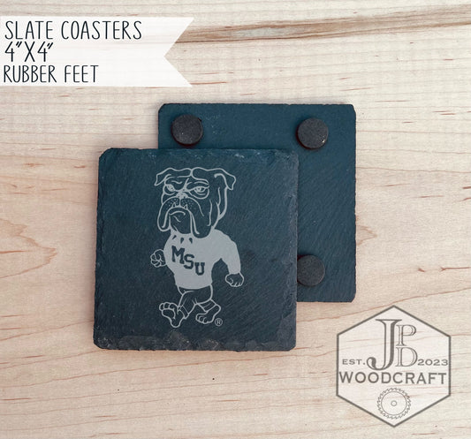 Mississippi State Engraved Slate Coasters (Officially Licensed)