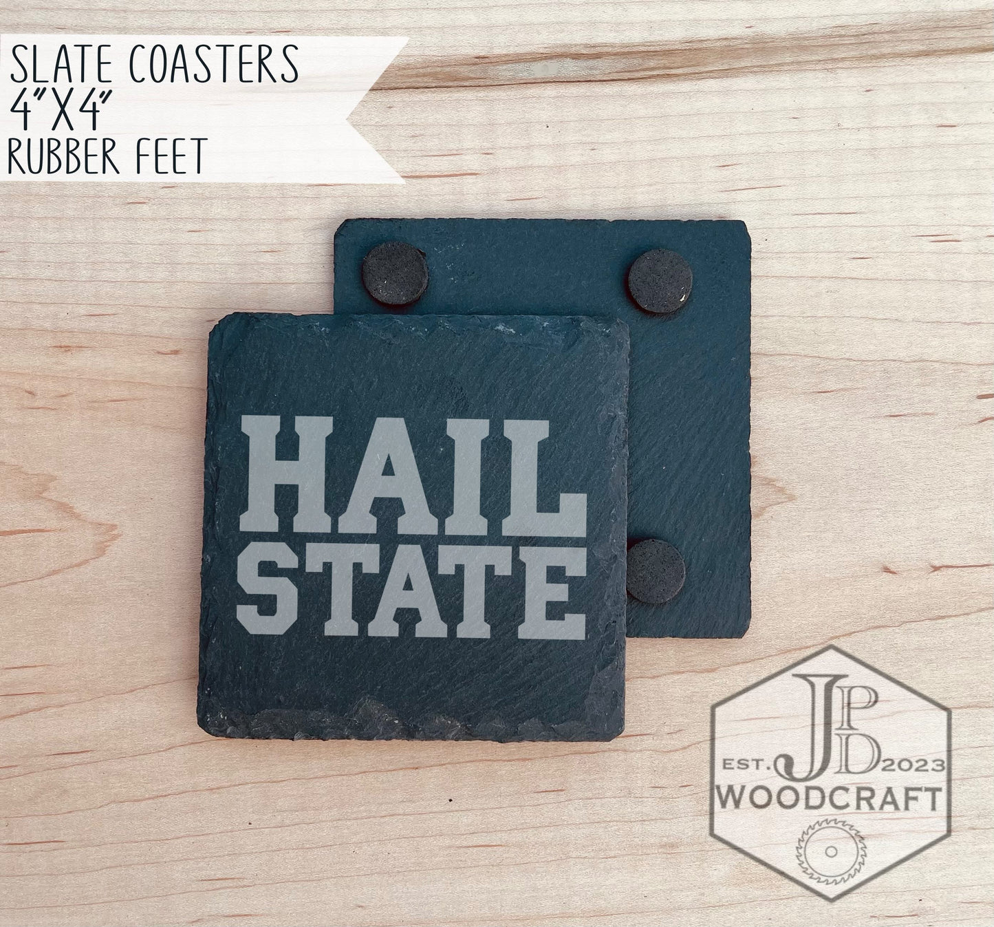 Mississippi State Engraved Slate Coasters (Officially Licensed)