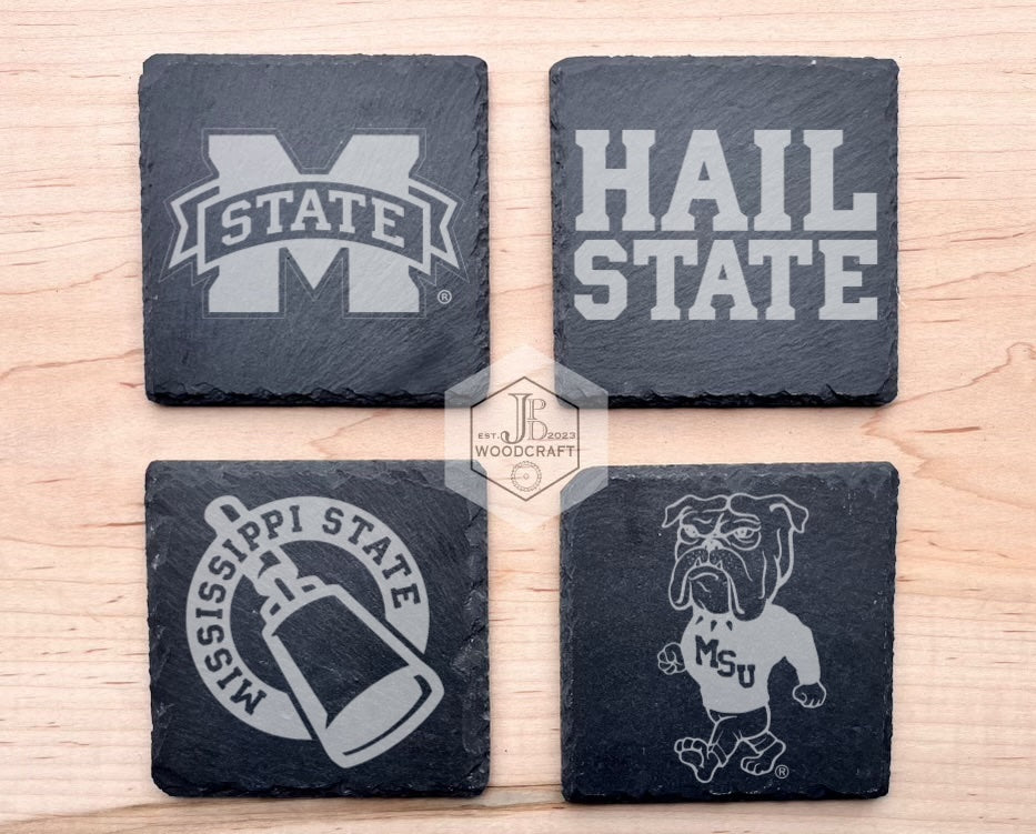 Mississippi State Engraved Slate Coasters (Officially Licensed)