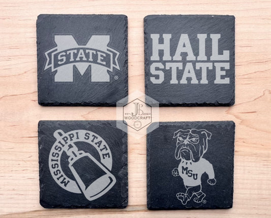 Mississippi State Engraved Slate Coasters (Officially Licensed)